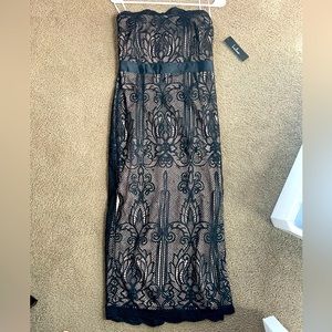 Black lace midi dress